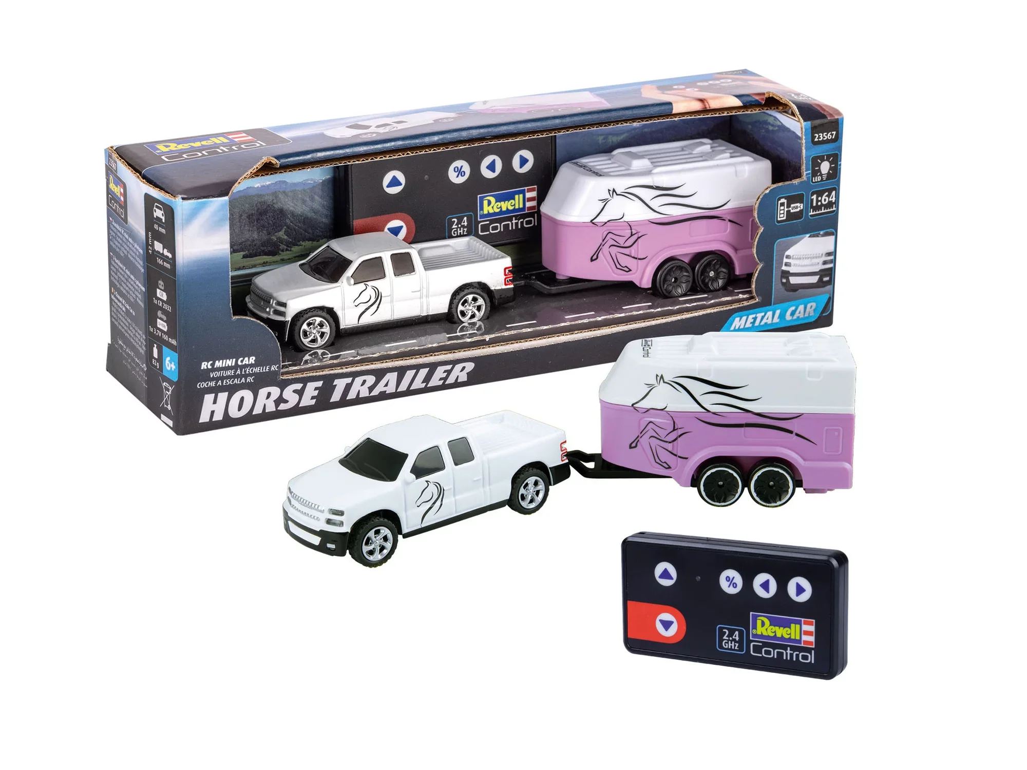 Mini RC Car with Horse Trailer