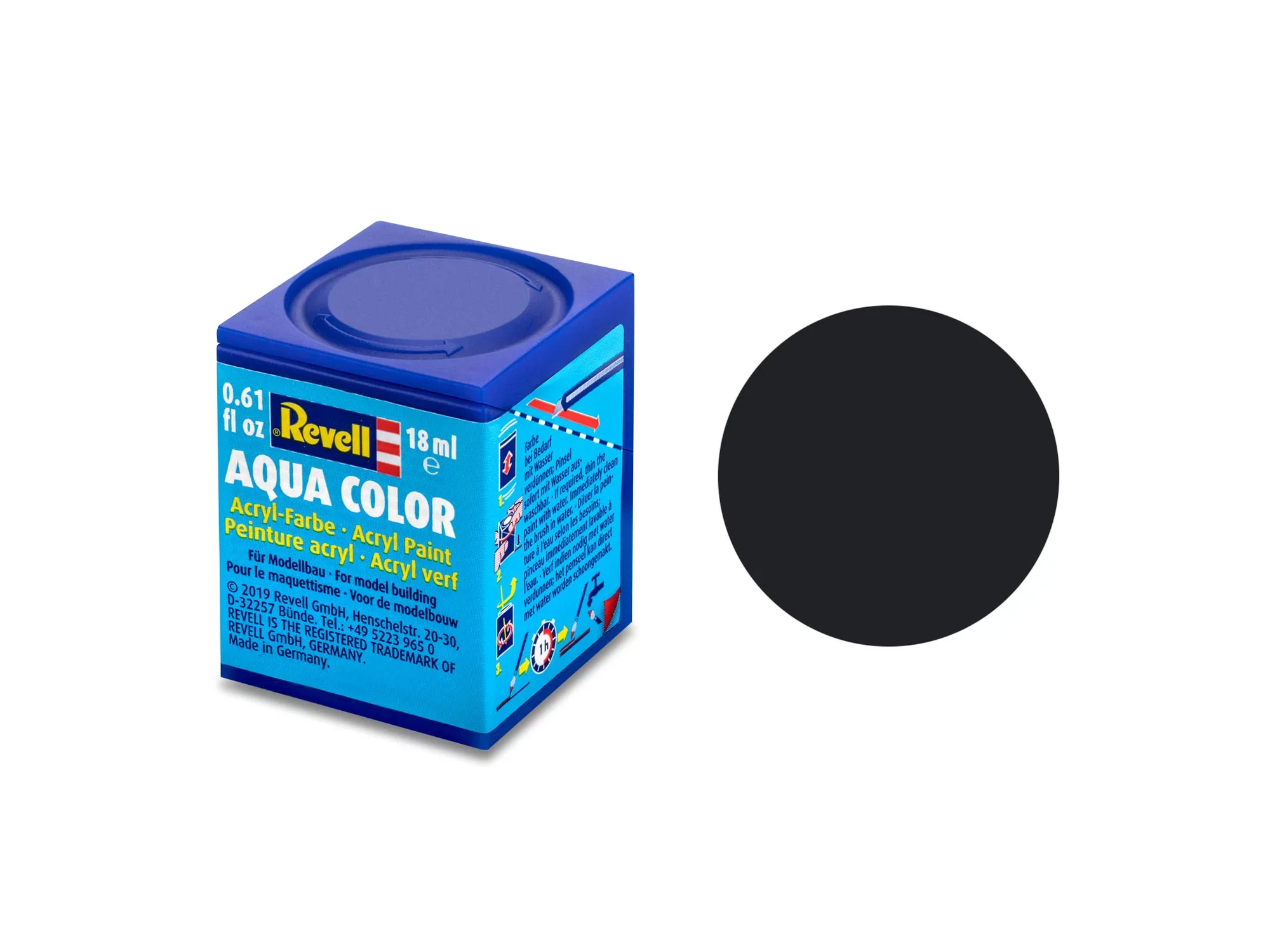Matt "Black" (RAL 9011) Aqua Color Acrylic - 18ml